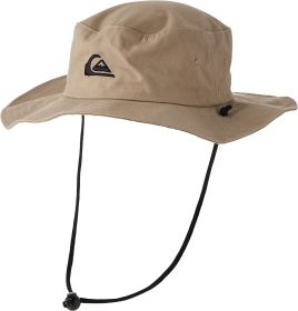 Quiksilver Men's Bushmaster Sun Protection Floppy Visor Bucket Hat (Color: khaki, size: small)